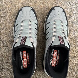 Skechers Slip-Ins Athletic Sneakers - Light Gray with Black Accents